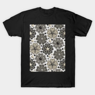 Floral Pattern Art On White Background T-Shirt